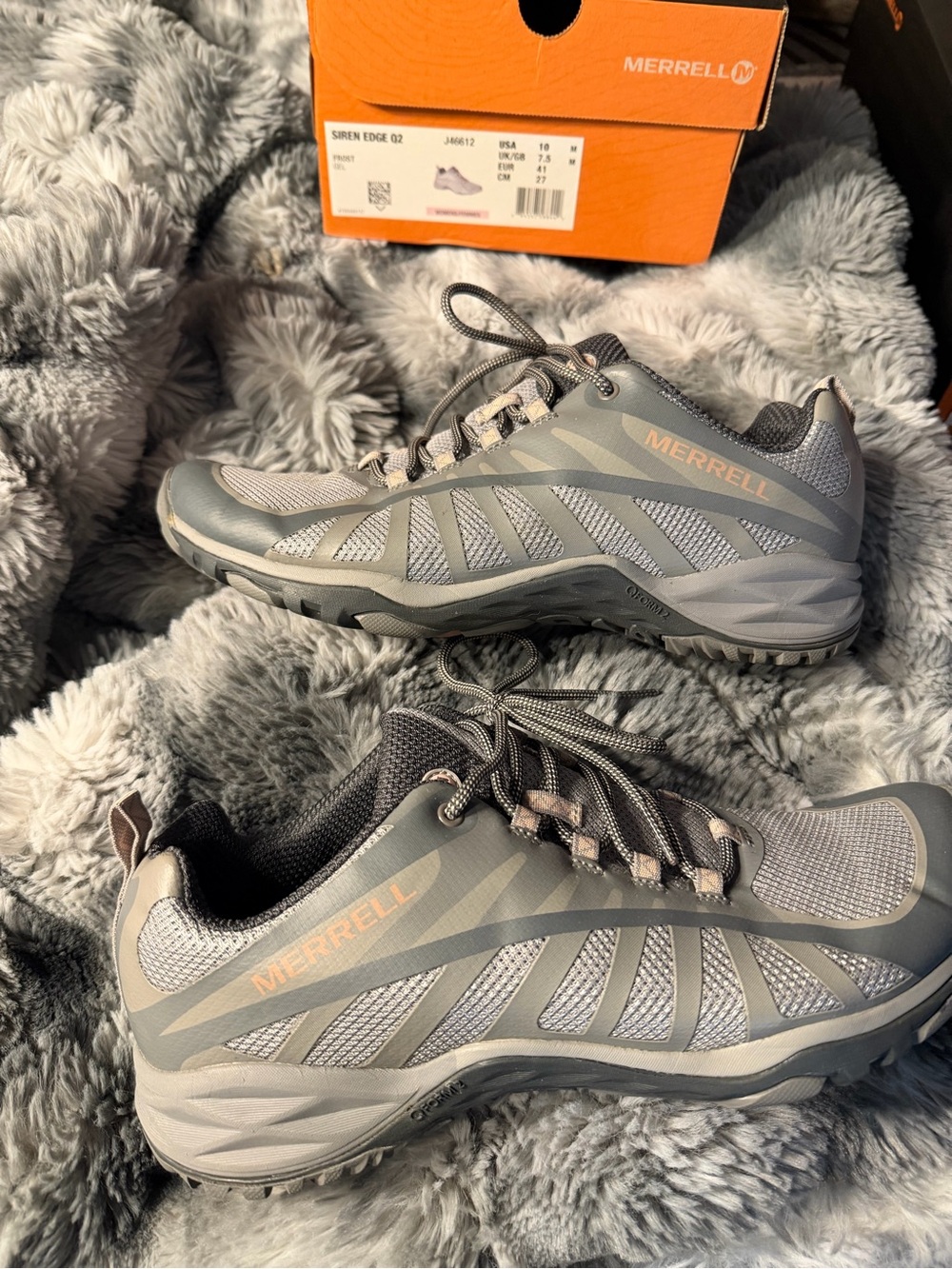 Merrell Siren Edge Q2 Women's Hiking Shoes Frost Gray Size 10 $40 EUC